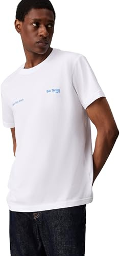 Calvin Klein Herren T-Shirt Kurzarm Regular Fit, Weiß (Bright White), XXL