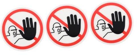 Tofficu 3stücke Rundes Warnschild Nicht Berühren Aufkleber Selbstklebend Stark Haftend Leuchtende Farben Und Klare Muster Für Glatte Oberflächen Hinweis Langlebig Und Sichtbar