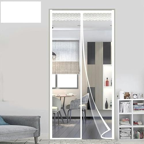 GFFJHGGD Rideau de Porte d'hiver Transparent Blanc, Isolation Thermique magnétique, cloison Coupe-Vent, Isolation phonique, Rideau de Porte-Largeur 130 cm (51,2 po) - Hauteur 250 cm (98,4 po)