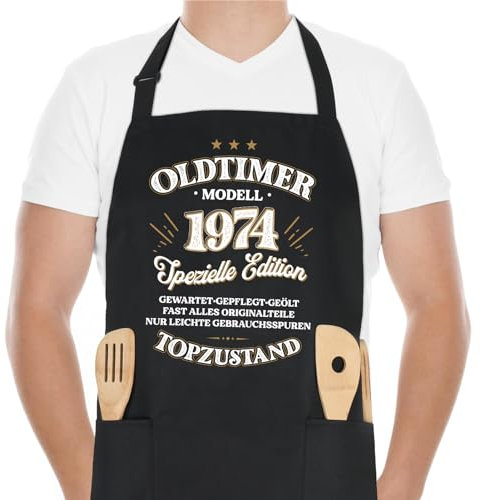 Yamitora 50 Geburtstag Mann, Geschenke zum 50 Geburtstag Mann, Grillschürze für Männer Lustig, Wasserdichte Grillschürze Küchenschürze, Männer Geschenkideen