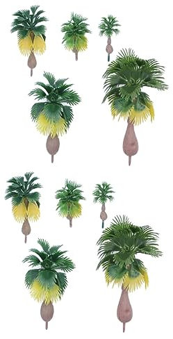 STOBOK 2sets Model Palm Trees Set Artificial Plant for Indoor Scale Model Trees Tropical Forest Landscape 15pcs*2