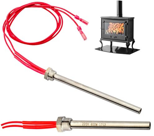 Beatific 2 Stück 220V 350W Pellets Hot Rod Zündkerze, Zuendkerze für Pelletofen, 140x10mm Edelstahl Kamin Zündstab, Holzpellets Ofen Zuendstab, Pellet Heizung Zünder, Heizrohr Kamin Grill Herd Teil