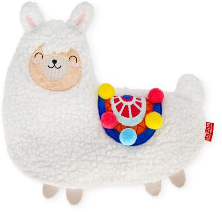 Legami - Warm Cuddles Thermal Cushion Made of Linen, Dried Lavender Flowers, Polyester and Cotton, Giving You Relax, Llama Motif, 29 x 26.5 cm, White