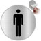 LEIASA Panneau WC autocollant pour homme – Épaisseur : 0,6 mm – Diamètre : 100 mm – Panneau de toilettes en aluminium – Pour homme (plaque de toilette pour homme)