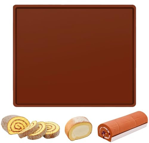 JOOTUEPO Backmatte aus Silikon Antihaftbeschichtet Silikon Backblech Rollmatte, Groß Roll Kuchen Matte Rutschfest Swiss Roll Backblech Biskuitrolle Backform für Kochen, Backen, Keksen, Rollen