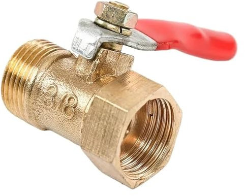 Messing-Kugelhahn, 1 Stück Messing-Mini-Absperrkugelhahn 1/8-1/2 Innen- auf Außengewinde BSP-Gewinde Luft-Wasser-Öl-Durchflussregelung Sanitärarmatur(1/2)