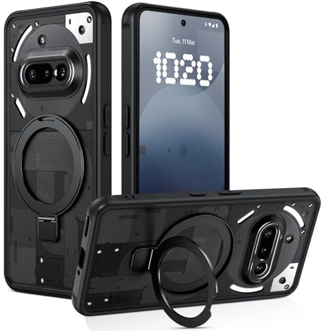 Telaso Support magnétique pour Nothing Phone 3a, coque de protection mate pour Nothing Phone 3a, compatible avec MagSafe 3a, résistant aux chocs et aux chutes, noir