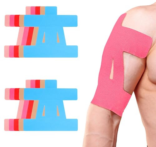 Kinesio Tape Schulter & Nacken Vorgeschnitten – Physio Tape Elastisches Kinesiotapes 10 Stück - Hautfreundlicher Muskel Patch Kinesiologie Tape für Schulter Unterstützung & Sport