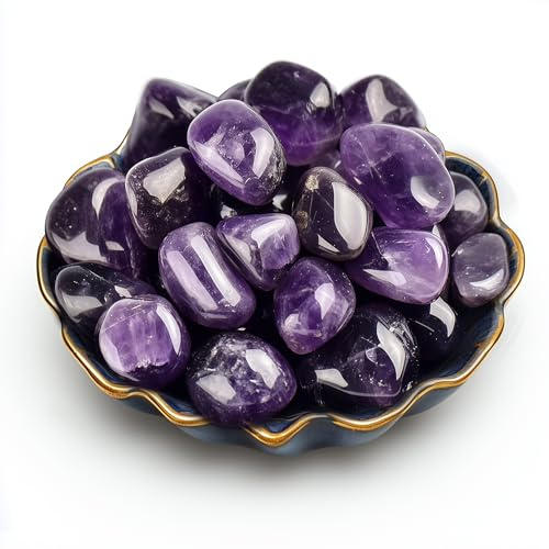 SigMntun Amethyst Trommelsteine 2.0 cm, 170 g – polierte Edelsteine, natürliche Kristalle & Heilsteine, Halbedelsteine, bunte Glückssteine für Chakra, Deko & Mineralien Set