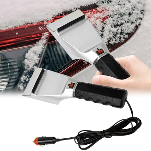 Helweet Elektrisch Beheizter Eiskratzer, Elektrisch Beheizter Auto-Schneekratzer, Schneeräumwerkzeug, Beheizter Schnee Eiskratzer, Windschutzscheiben-Schneeschaufel Für Windschutzscheibenfenster