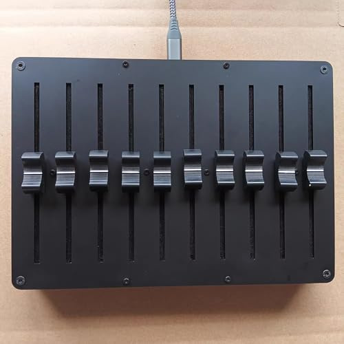 Toplionace 10 Kanal MIDI Controller Fader | Anpassbare CC Nachrichten, USB/Typ-C Schnittstelle für Daw Software