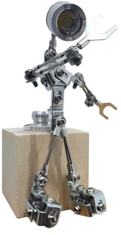 3D Metall Steampunk Funkelnde Silber Mechanische Lampe Modell Desktop Dekor mit 3 Schwertern LED Licht Spielbereit Einzigartige Tech Art für Zuhause Büro