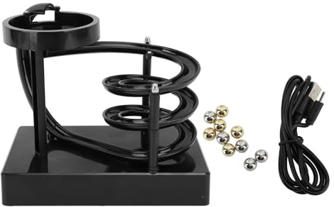 Adfaga Perpetual Motion Marble Machine Educational Rechargeable Rolling Ball Science Physics Gadget Desk Decor for Adults Office Home Stainless Steel ABS 16.5x10x14cm