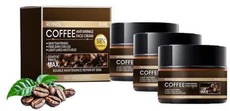Koffein Gesichtscreme,Kaffeeöl Gegen Falten,Retinol Creme Gesicht,Hydrating Retinol Caffeine Anti Wrinkle Cream,Die Haut Tief Reparieren und das Altern verzögern, Müdigkeitsanzeichen (3PC)