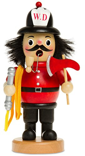 Sikora RM-B Räuchermännchen aus Holz Verschiedene Motive, Größe:Höhe ca. 16 cm, Farbe/Modell:B08 rot - Feuerwehrmann