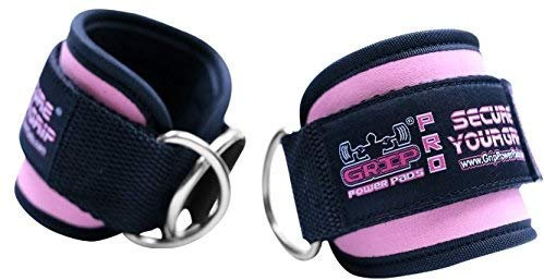 Best Ankle Straps for Cable Machines Double D-Ring Adjustable Neoprene Premium Cuffs to Enhance Legs, Abs & Glutes For Men & Women (Pair, Pink)