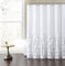 VCNY Home Melanie Shower Badezimmer-Duschvorhang – Rüschen-Stoff-Design, maschinenwaschbar, Polyester, weiß, W 72 x L 72 (1 Panels)