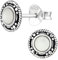 EYS JEWELRY Ohrringe Silber 925 Damen rund Ohrstecker oxidiert 7mm weiß Vintage Schmuck Geschenke für Frauen im Schmucketui