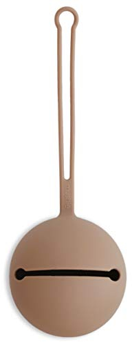 Mushie Silikon Schnullerbox | Aufbewahrung Schnullerhalter Case | Sichere & Hochwertige Baby Zubehör für Kleinkinder & Babys | Pale Taupe