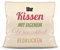 Print Royal Kissen selbst gestalten mit WUNSCHTEXT - individuell Bedruckt mit eigenem Text oder Namen - Personalisierte Geschenkidee/Kopfkissen mit Spruch beschriften - Kissen Leinenoptik - Natur