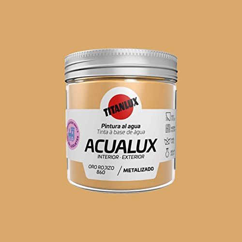 Titanlux Acualux pintura acrílica multiadherente Metalizado Oro Rojizo 75 ml