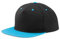 MKR Snapback Flat Peak Cap Baseball Hat 5 Panel 100% Baumwolle Gr. One size, Schwarz/Surf Blue