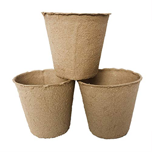 BoBoHome Torf Töpfe Packung Mit 100 Stück 8 cm Pflanzenstarter Samen Starttöpfe Samen Pflanzer Biologisch Abbaubare Papierzellstoff Torf Töpfe