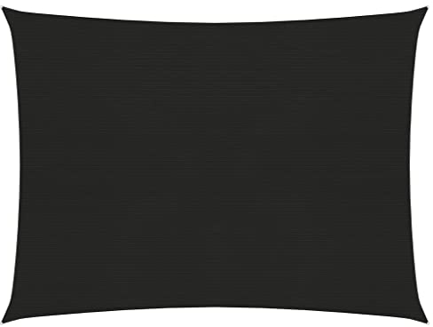 vidaXL Sonnensegel Sonnenschutz Windschutz Sonnendach UV Schutz Sonnenschutzsegel Schattenspender Garten Terrasse Balkon 160g/m² Schwarz 3,5x4,5m HDPE
