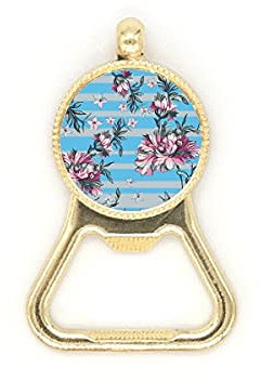 Rhododendron Zeichnung Kunst Bierflaschenöffner Edelstahl Schlüsselanhänger