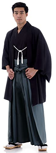 PRINCESS OF ASIA Traditionelles Japan Samurai Kimono Set 3 Teile Hakama Hosenrock + Kendo Gi Shirt + Haori Jacke Baumwolle M L XL
