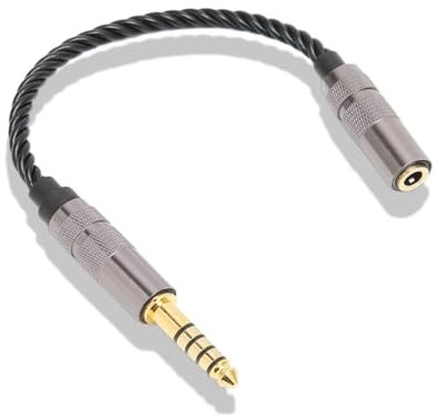 Septpenta Kopfhörer Adapterkabel mit Vergoldetem Stecker, Symmetrischer 4,4 mm Stecker auf 3,5 mm Stereo Klinke, OFC Kern Zur Entstörung, Geeignet für Kopfhörer, Kopfhörerkabel und Kopfhörerzubehör