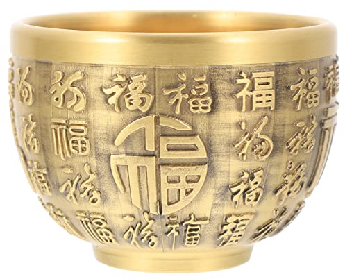 SEWACC Messingornamente, brennende Räucherschale, Messingschale, chinesische Fengshui-Schüssel, Wasseropferschale, Feng Shui, Schatzschale, Dekoration für Zuhause, Geld, Schatz, Büro, zum Heilen