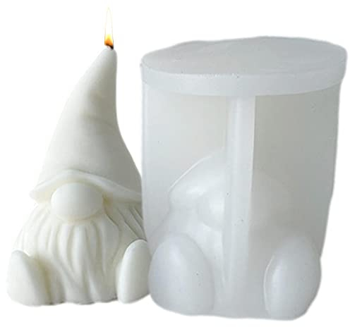 Gusengo 3D Wichtel Silikonform 3D Zwerg Kerze Formen - Gesichtslose Weihnachtsmann-Kerzen-Silikonform, Handgemachte Kerzenform Für Kerzenherstellung, Weihnachten Handwerk Ornamente