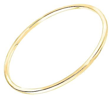 Lucchetta - 9k Gelbgold Starres Armreif 4.3gr - 22cm, Goldarmband Damen 375 Echtgold - Hochwertiges Schmuck hergestellt in Italien