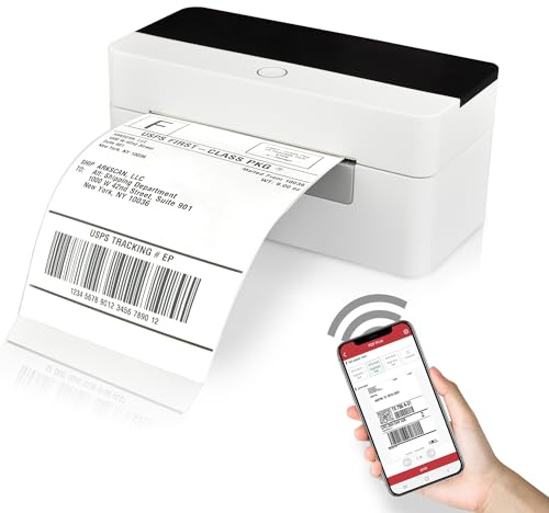 Arkscan 2054N-BT Mini Versandetikettendrucker kabellos für Bluetooth auf iPhone/iOS Windows Android, Amazon Ebay Shopify UPS USPS FedEx Roll & Fanfold 4x6 Direct Thermal Label