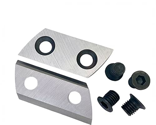 FMNian Replacement Blade Shredder, 2 Blades + 4 Screws Wood Chipper Knives Curved