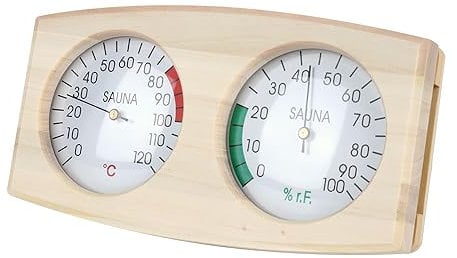 FENGQ 2 in 1 Sauna Thermometer Hygrometer, Wood Sauna Thermohygrometer, Sauna Accessories Hygrothermograph Sauna Thermometer High Quality Accurate Measurement of Temperature and Humidity