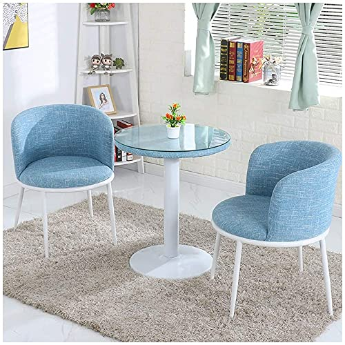 Runder Tisch und Stuhl, Garten, Flur, Büro, Empfangsraum, Besprechungsraum, Verhandlungstisch (Farbe: Blau) (Color : Blue)