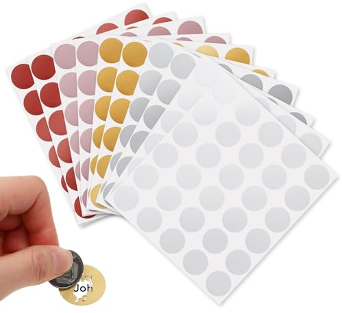 TIESOME 300 Stück Rubbelaufkleber, 2.5cm Rubbel Etiketten Rubbelsticker Rubbellos Aufkleber Scrape Label Scrape Aufkleber Machen Gutschein Geschenk Überraschung