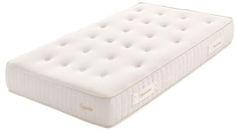 Moonia | Supreme Taschenfederkerne Matratze | 5 cm Visko-Schaum, Supersoft und Biotherm-Fasern | Komfort System | Pression Care System mit 9 Ruhezonen |90X200