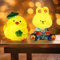 APODESS 2SET Ostern Geschenke Kinder Ostern Basteln Nachtlicht Hase Zum Bemalen Nachttischlampe Kinder Oster Geschenke Frühlingsdeko Innen Hasenlampe Frühling Basteln für Mädchen Jungen