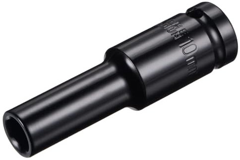 TA-VIGOR Deep Impact Socket, 1/2 Inch Drive by 10mm Deep Impact Socket, Heat-Treated CR-V Steel 10mm Socket, 1/2 Drive with 80mm Length 6-Point Socket for Home Car Repair