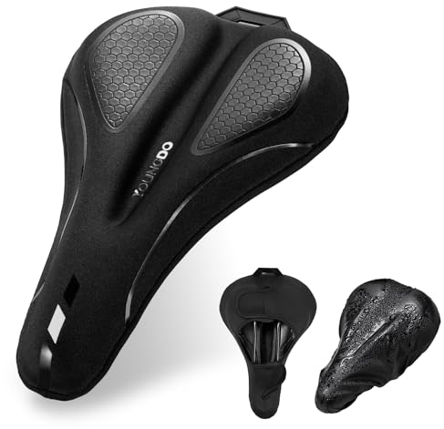 YOUNGDO Fahrradsattel Überzug, Ergonomischer Gel Sattelbezug, Fahrradsitz Polsterung, Weich und Bequem, mit Regenschutz, für Damen & Herren