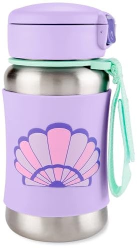Skip Hop Spark Style Stainless Steel Straw Bottle - Seashell