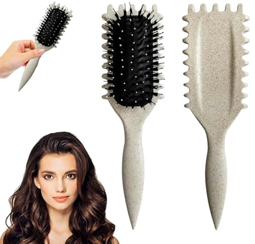 Curly Hair Brush,Locken Bürste,Curl Brush,Bürste für Locken,Haarbürste Locken,Bürste Locken,Zum Kämmen,Stylen und Stylen von Lockigem Haar mit Griff (Beige)