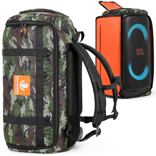 OUKNAK Speaker Bag Travel Case Replacement for JBL Party Box Series, Portable Speaker Carry Tote Bag Backpack for JBL Partybox 320 Camouflage