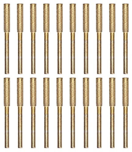20PCS Afilador de Motosierra de Diamante Cabezal de Esmerilado de Rebabas Kit de Herramientas de Afilado de Lima Giratoria Cabezal de Afilado de Sierra de Cadena, para