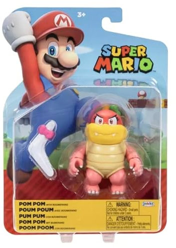 Jakks Pacific Super Mario Figurine de 10,2 cm Pompon avec Boomerang