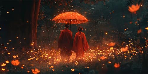 Malen Nach Zahlen Japan Malen Nach Zahlen Erwachsene Paar DIY mit Rahmen Ölgemälde Set Malen Basteln mit Pinseln und Acrylfarben Kreativ Set für Erwachsene,Home Wand Dekor Geschenk 50x100cm E-544