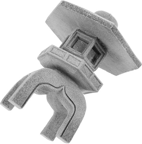 BUGUUYO Laterne Aus Stein Gartenschmuck Solare Gartenornamente Lichterketten Solar Solar-gartenleuchten Im Freien Feenhaus Mini-pagode Simulationspavillonmodell Desktop-Ornamente Sandstein